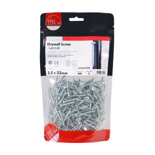 TIMCO Drywall Self-Drilling Bugle Head Silver Screws - 3.5 x 32 - Image