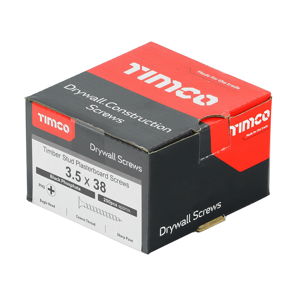 TIMCO Drywall Coarse Thread Bugle Head Grey Screws - 3.5 x 38 - Image