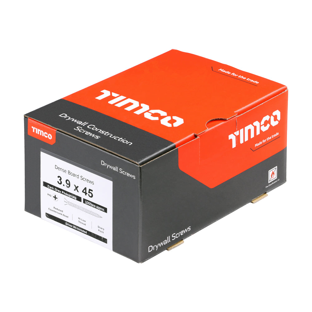 TIMCO Drywall Reduced Countersunk Black Dense Board Screws - 3.9 x 45 - Image