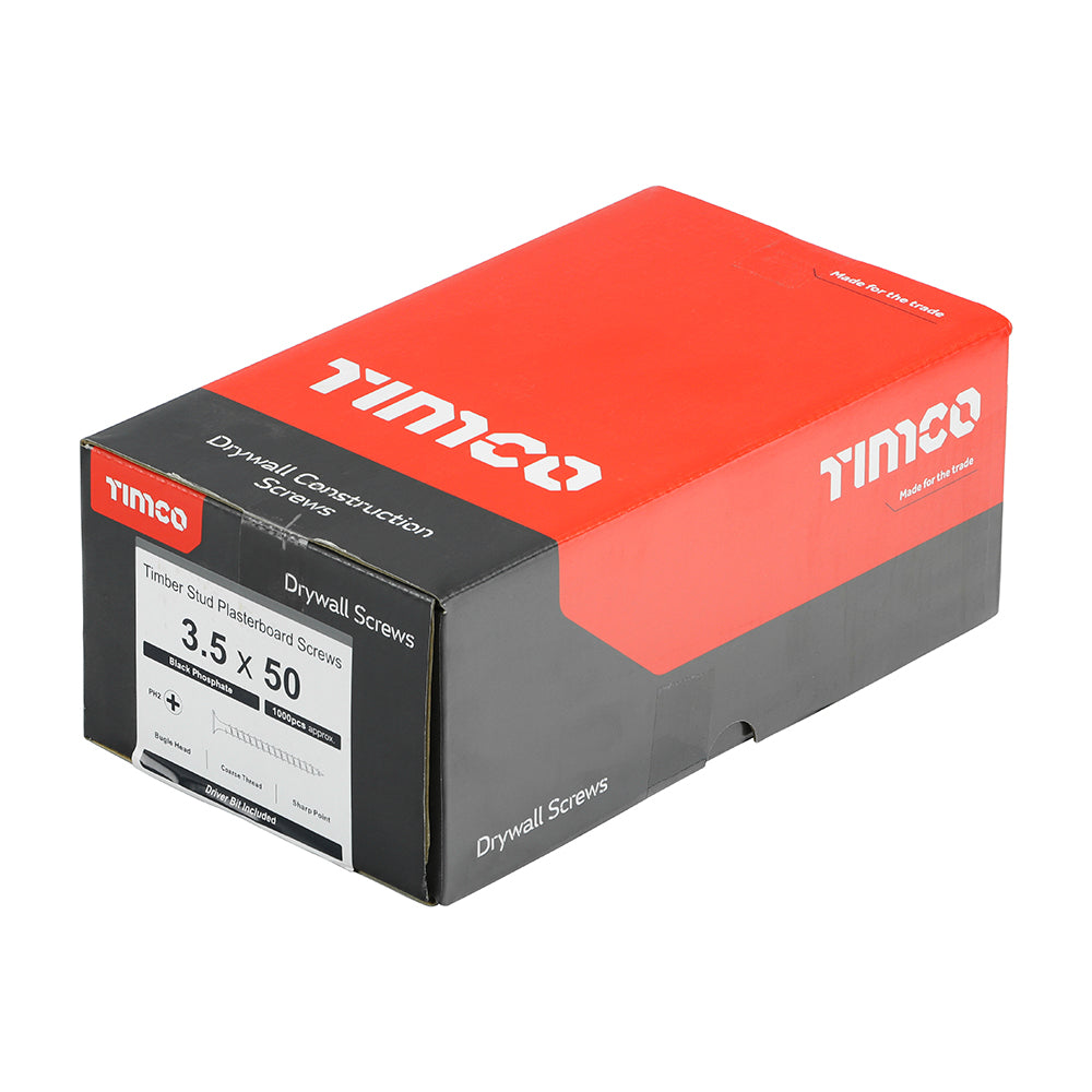 TIMCO Drywall Coarse Thread Bugle Head Grey Screws - 3.5 x 50 - Image