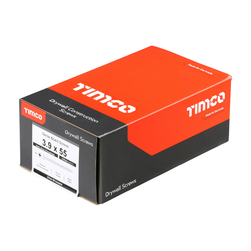 TIMCO Drywall Reduced Countersunk Black Dense Board Screws - 3.9 x 55 - Image