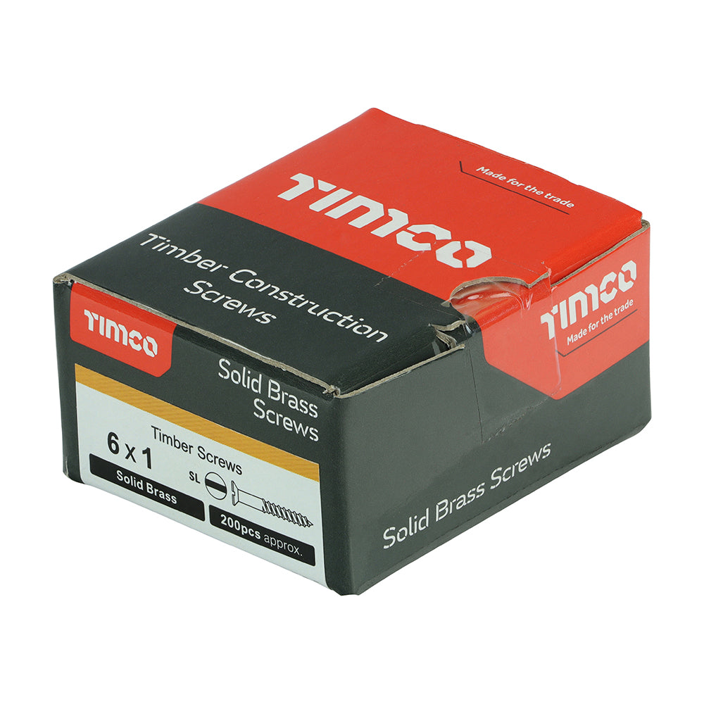 TIMCO Solid Brass Countersunk Woodscrews - 6 x 1 - Image