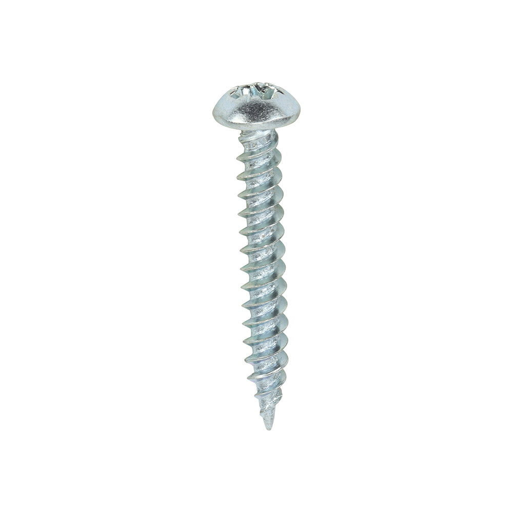TIMCO Twin-Threaded Round Head Silver Woodscrews - 6 x 1 - Image