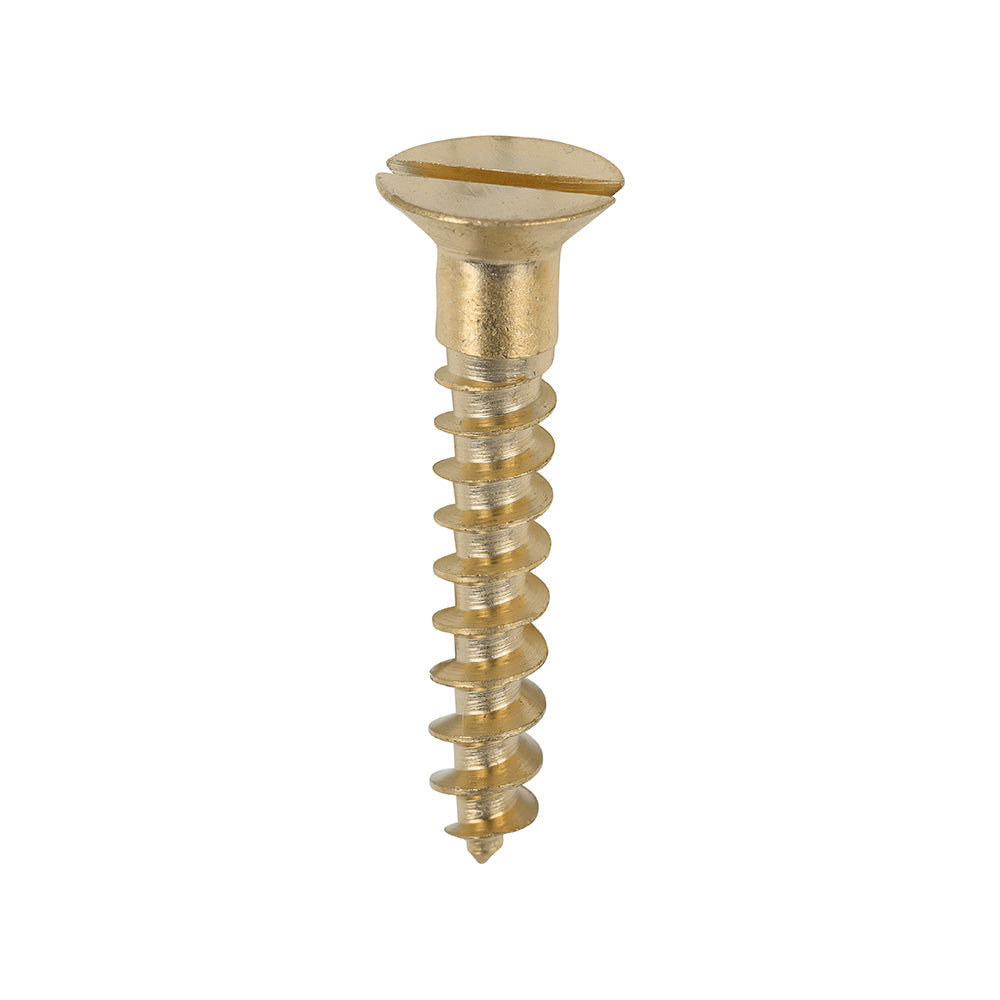 TIMCO Solid Brass Countersunk Woodscrews - 8 x 1 - Image