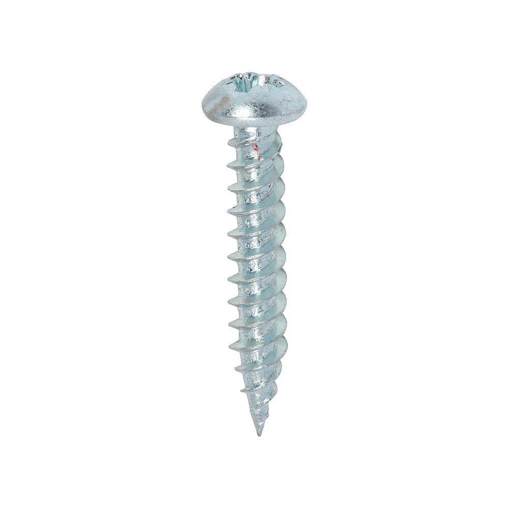 TIMCO Twin-Threaded Round Head Silver Woodscrews - 8 x 1 - Image
