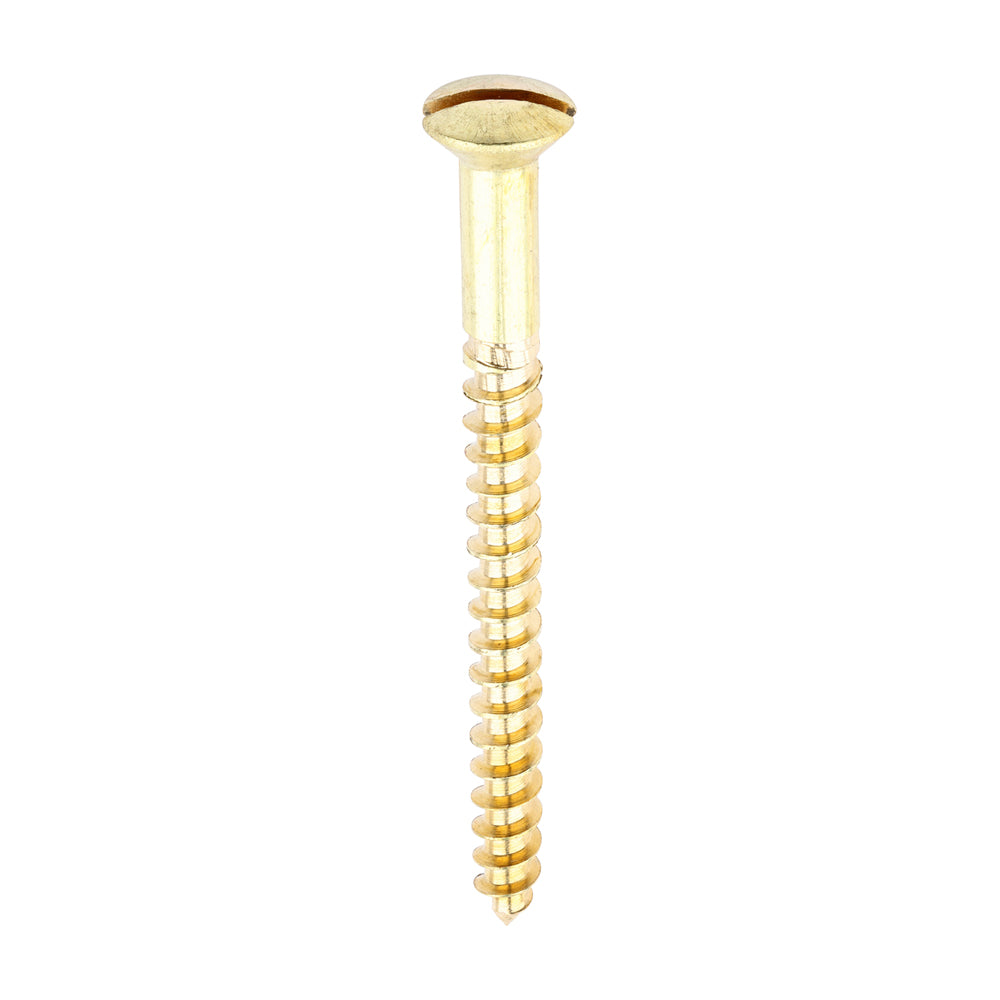 TIMCO Solid Brass Round Head Woodscrews - 8 x 2 - Image
