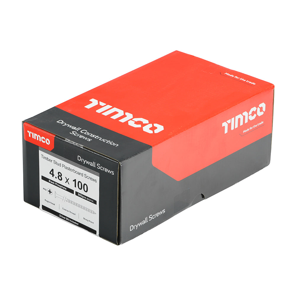 TIMCO Drywall Coarse Thread Bugle Head Grey Screws - 4.8 x 100 - Image