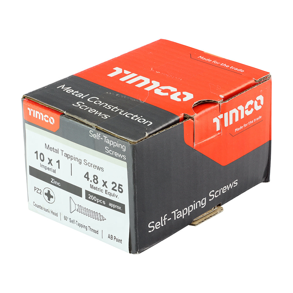TIMCO Self-Tapping Countersunk Silver Screws - 10 x 1 - Image