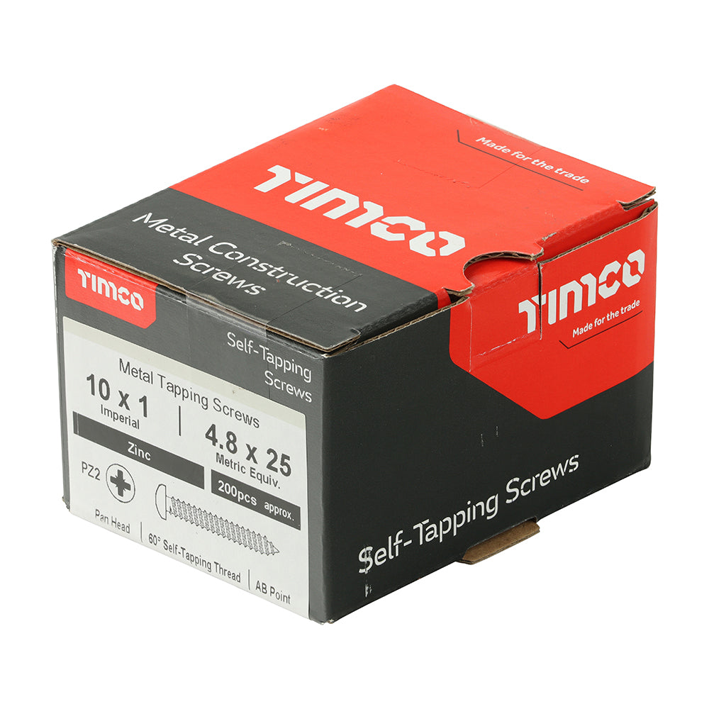 TIMCO Self-Tapping Pan Head Silver Screws - 10 x 1 - Image
