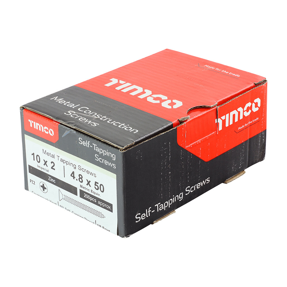 TIMCO Self-Tapping Countersunk Silver Screws - 10 x 2 - Image