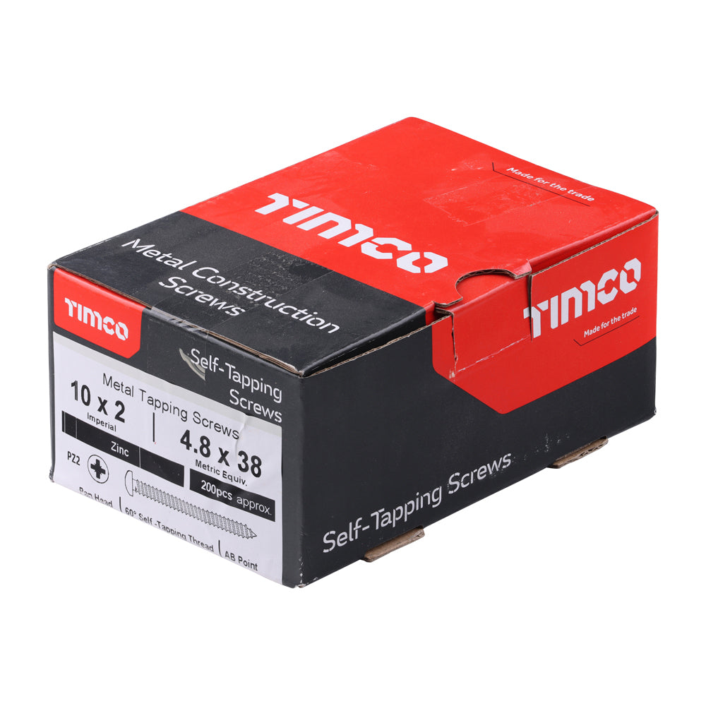 TIMCO Self-Tapping Pan Head Silver Screws - 10 x 2 - Image