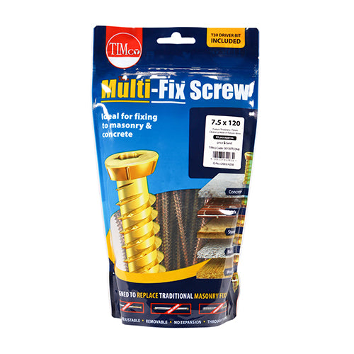 TIMCO Concrete Screws Flat Countersunk Gold - 7.5 x 120 - Image
