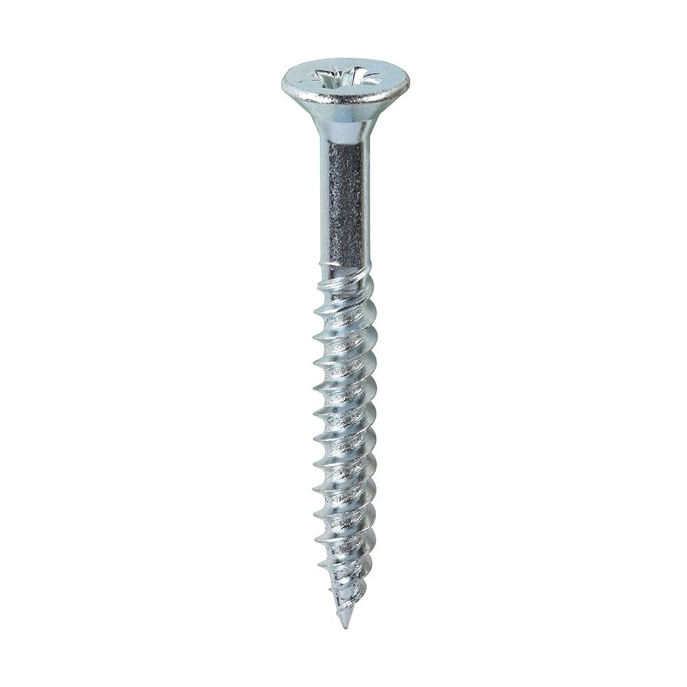 TIMCO Twin-Threaded Countersunk Silver Woodscrews - 12 x 2 - Image