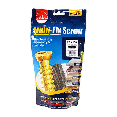 TIMCO Concrete Screws Flat Countersunk Gold - 7.5 x 150 - Image