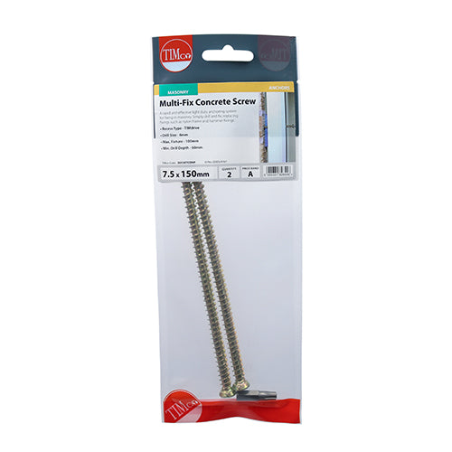 TIMCO Concrete Screws Flat Countersunk Gold - 7.5 x 150 - Image