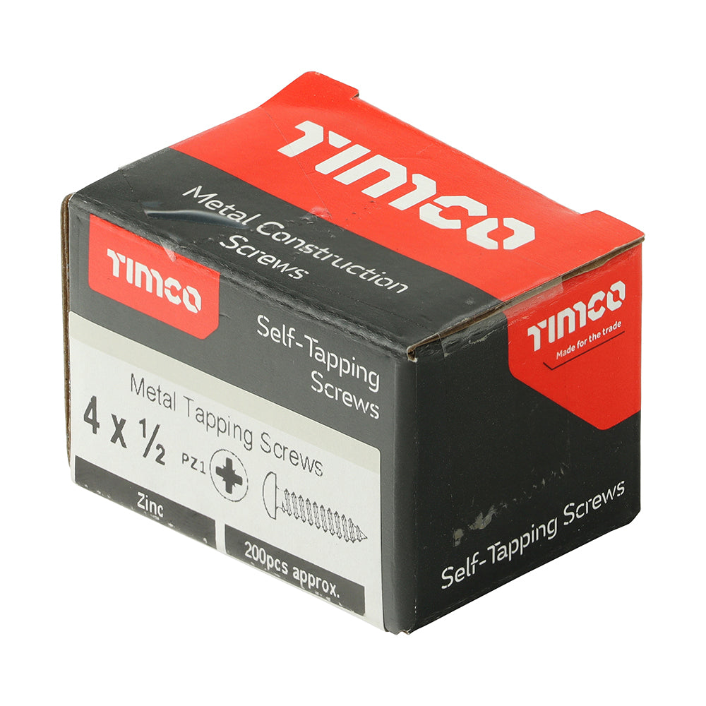 TIMCO Self-Tapping Pan Head Silver Screws - 4 x 1/2 - Image