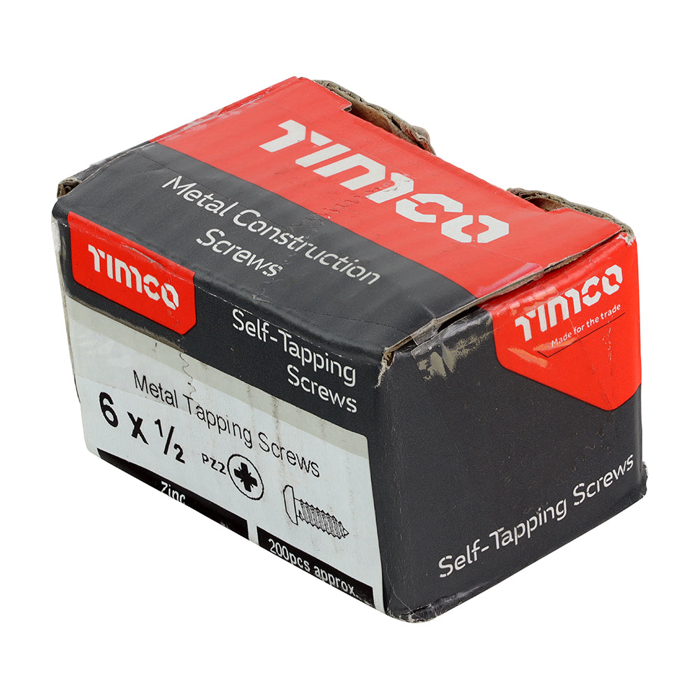 TIMCO Self-Tapping Pan Head Silver Screws - 6 x 1/2 - Image