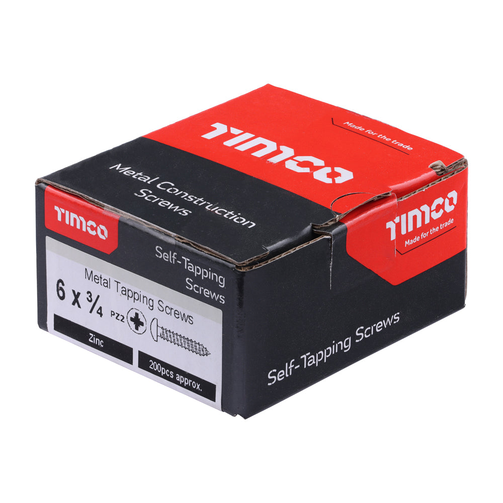 TIMCO Self-Tapping Pan Head Silver Screws - 6 x 3/4 - Image