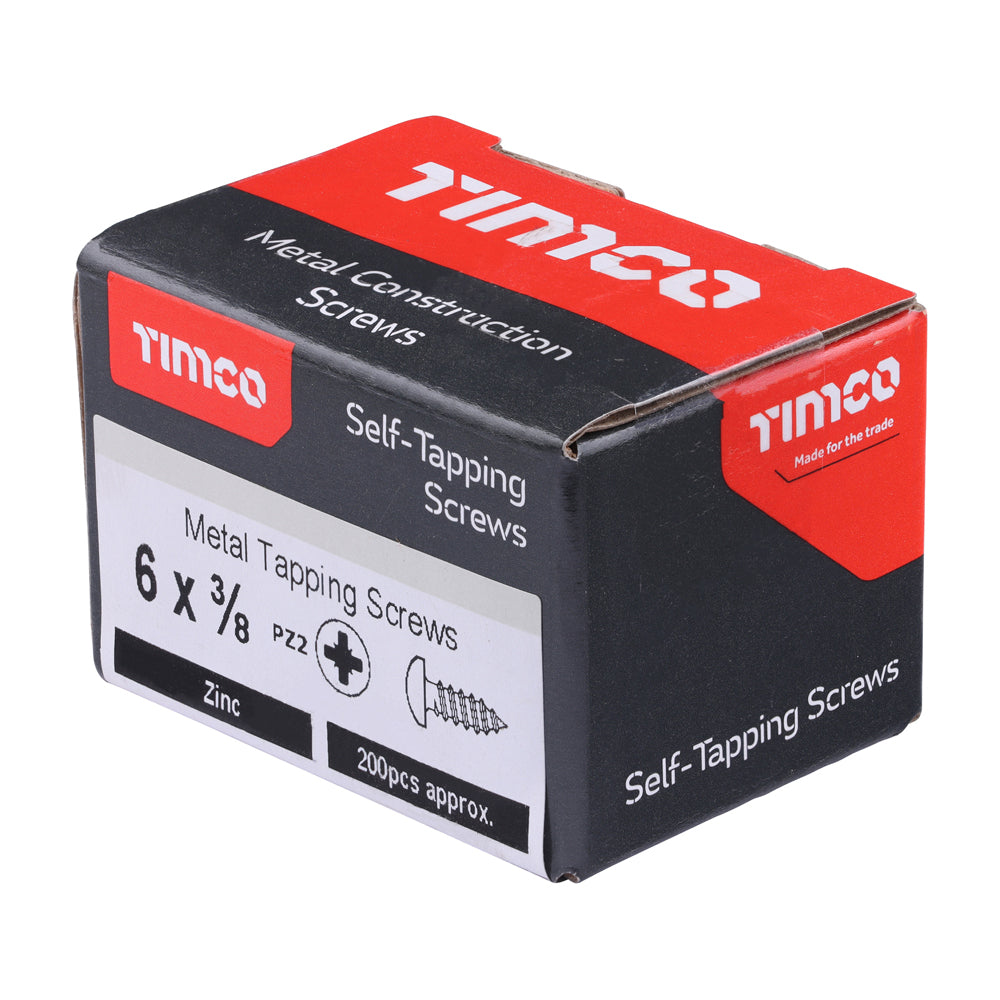 TIMCO Self-Tapping Pan Head Silver Screws - 6 x 3/8 - Image