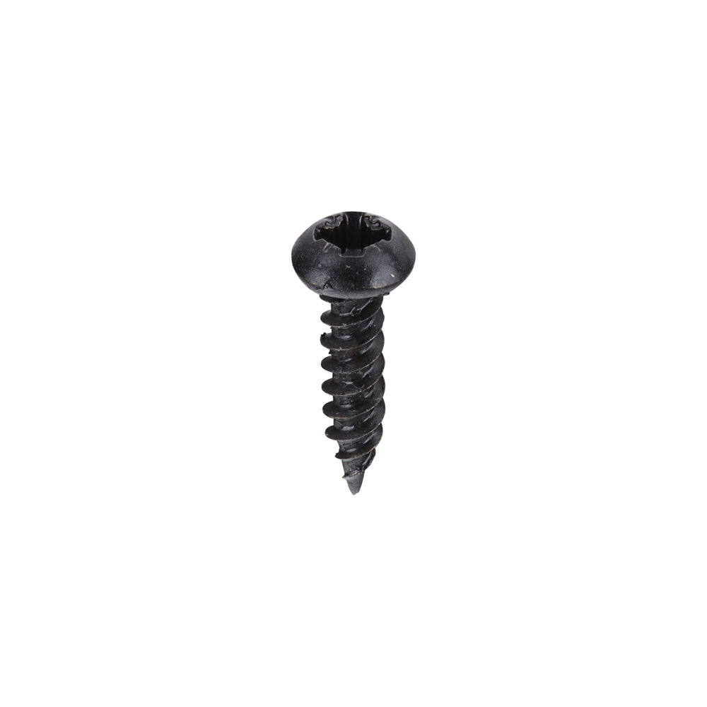 TIMCO Twin-Threaded Round Head Black Woodscrews - 6 x 5/8 - Image