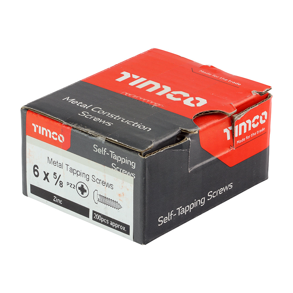 TIMCO Self-Tapping Pan Head Silver Screws - 6 x 5/8 - Image