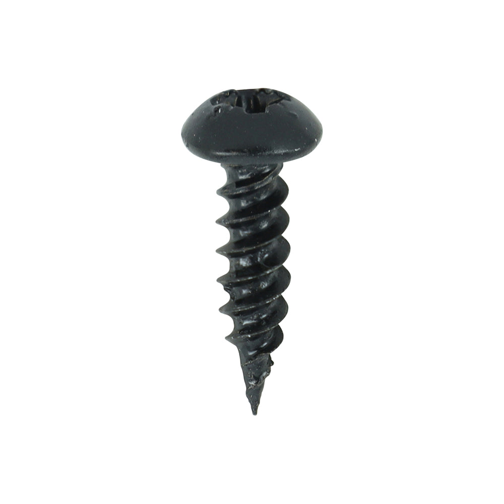 TIMCO Twin-Threaded Round Head Black Woodscrews - 8 x 5/8 - Image