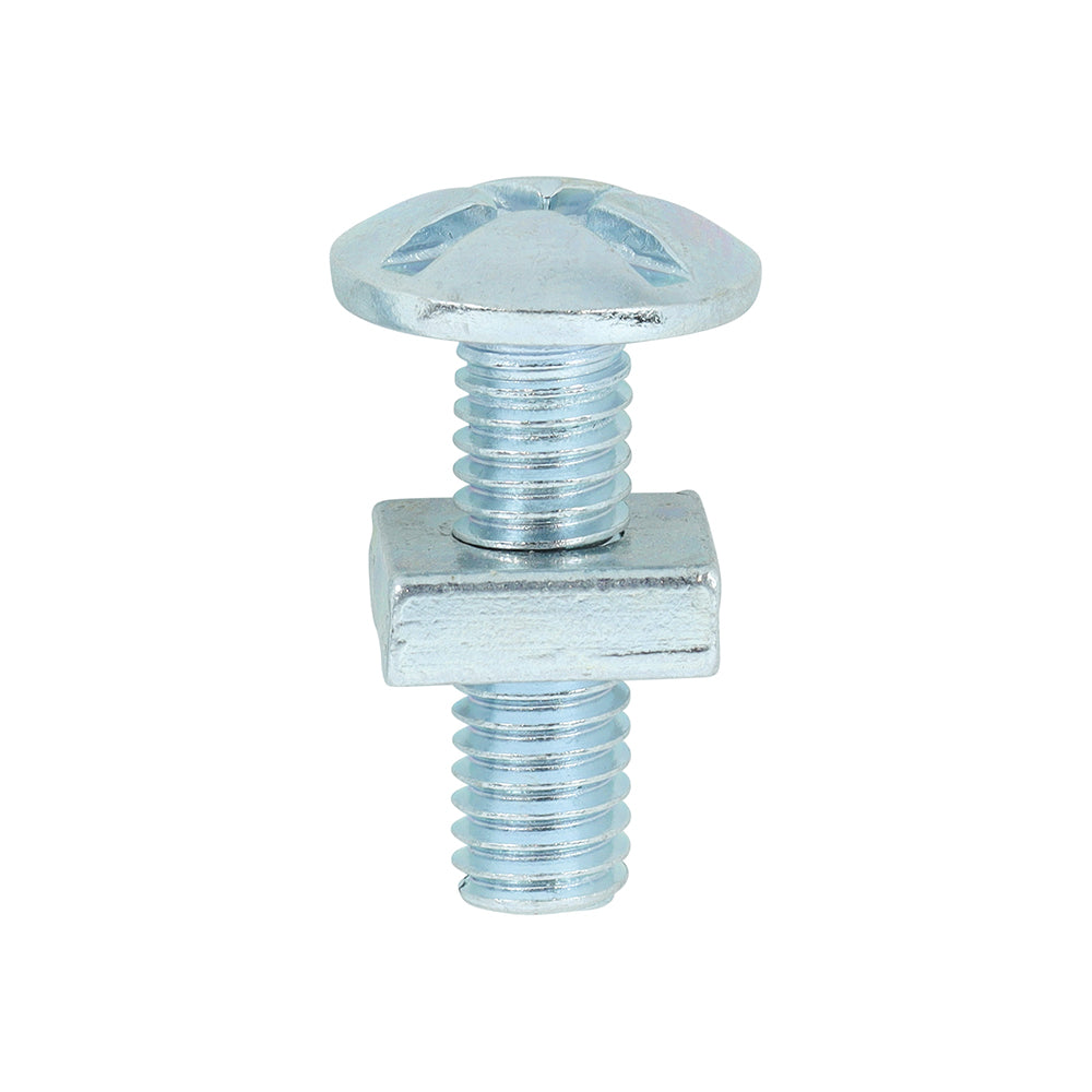 TIMCO Roofing Bolts & Square Nuts Silver - M6 x 20 - Image