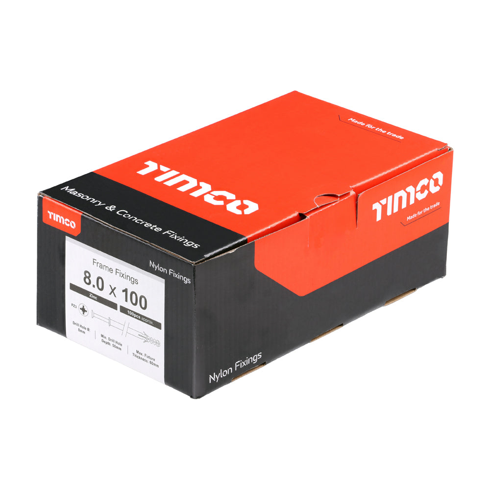 TIMCO Nylon Frame Fixings - 8.0 x 100 - Image