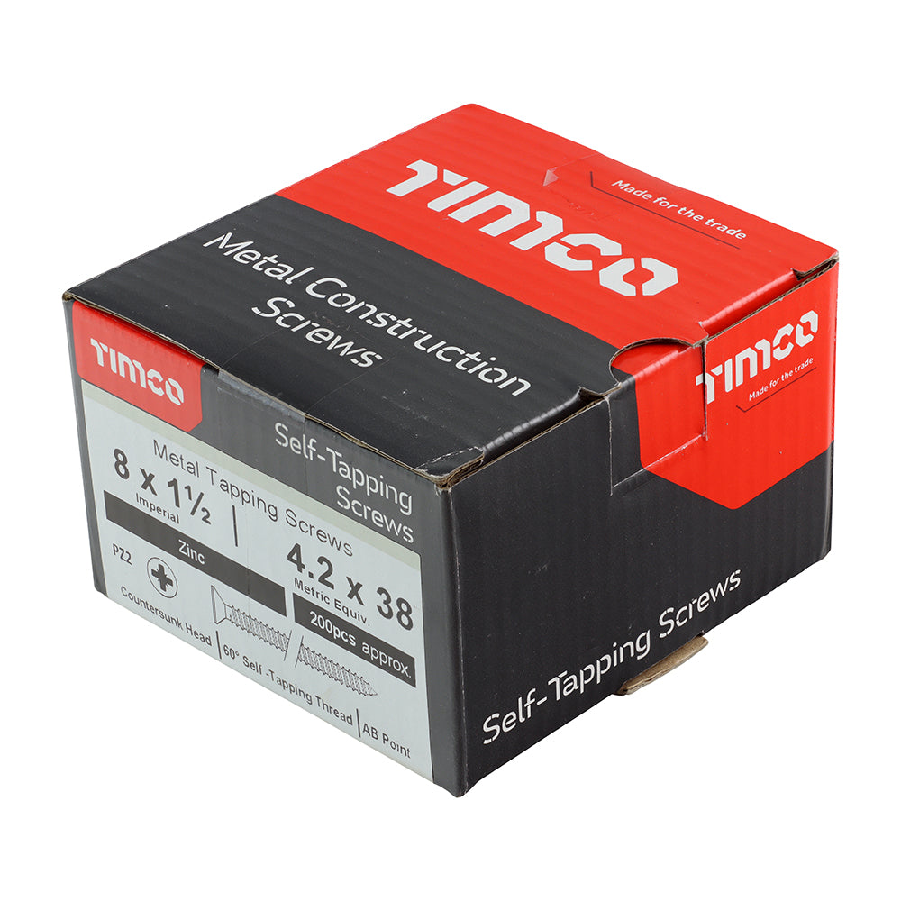 TIMCO Self-Tapping Pan Head Silver Screws - 8 x 1 1/2 - Image