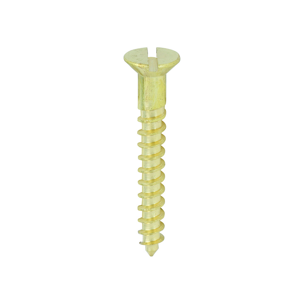 TIMCO Solid Brass Countersunk Woodscrews - 8 x 1 1/4 - Image