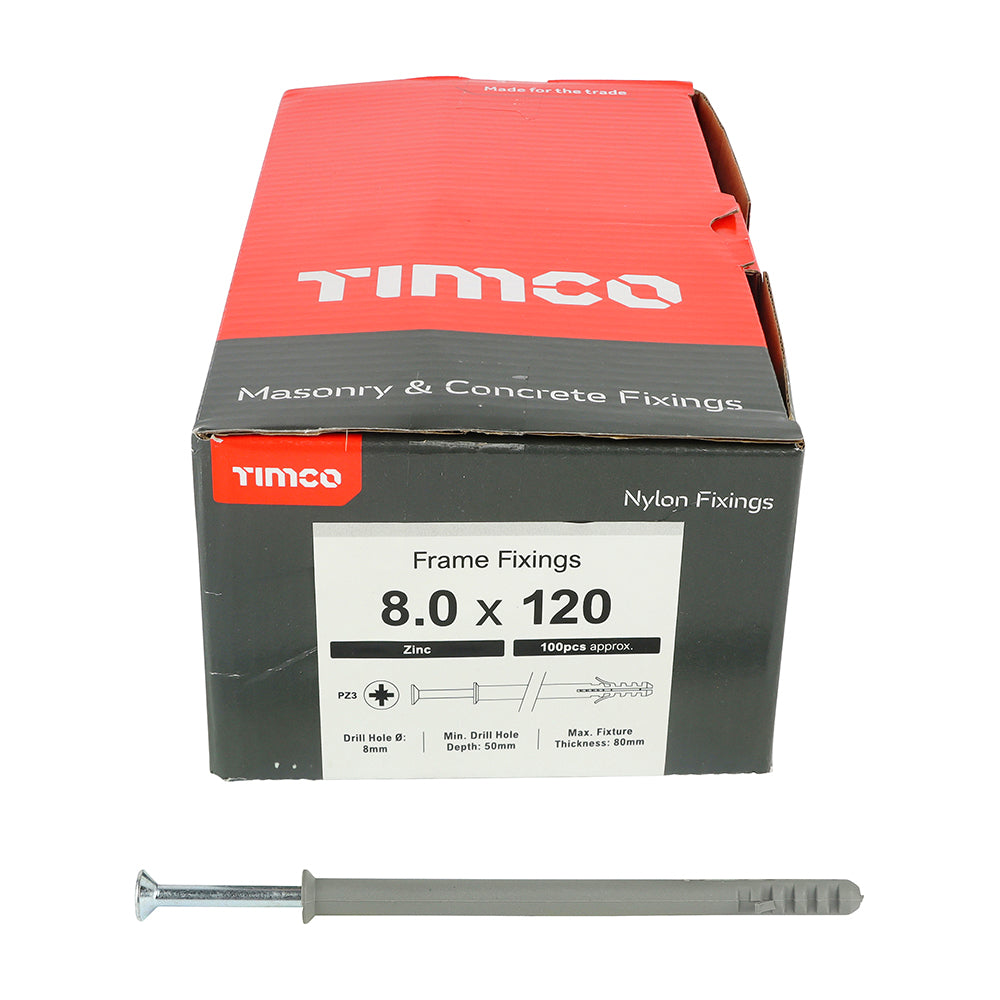 TIMCO Nylon Frame Fixings - 8.0 x 120 - Image