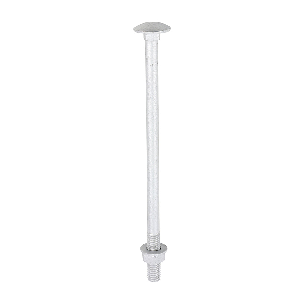 TIMCO Carriage Bolts DIN603, Hex Full Nuts DIN934 & Form A DIN125-A Washer Exterior Silver - M8 x 150 - Image