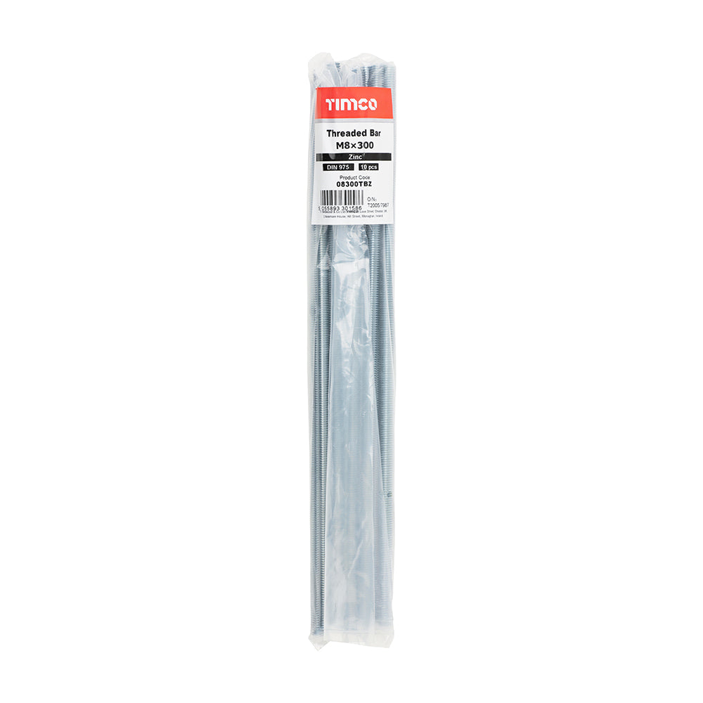 TIMCO Threaded Bars Grade 4.8 Silver - M8 x 300 - Image