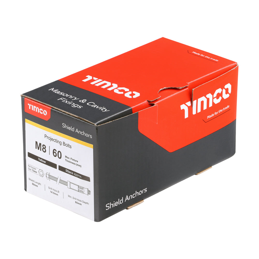 TIMCO Shield Anchors Projecting Bolt Gold - M8:60P - Image