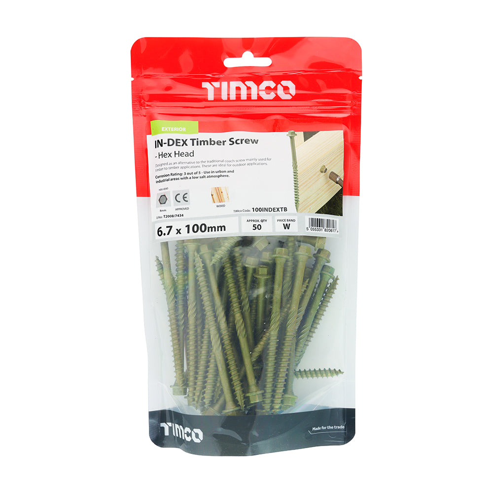 TIMCO Timber Screws Hex Flange Head Exterior Green - 6.7 x 100 - Image