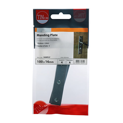 TIMCO Mending Plates Silver - 100 x 16 - Image