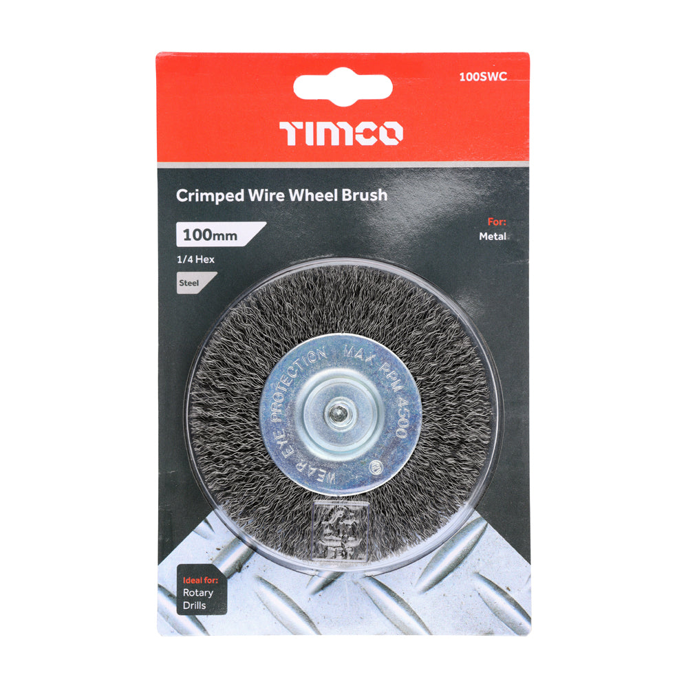 TIMCO Drill Wheel Brush Crimped Steel Wire - 100mm - Image