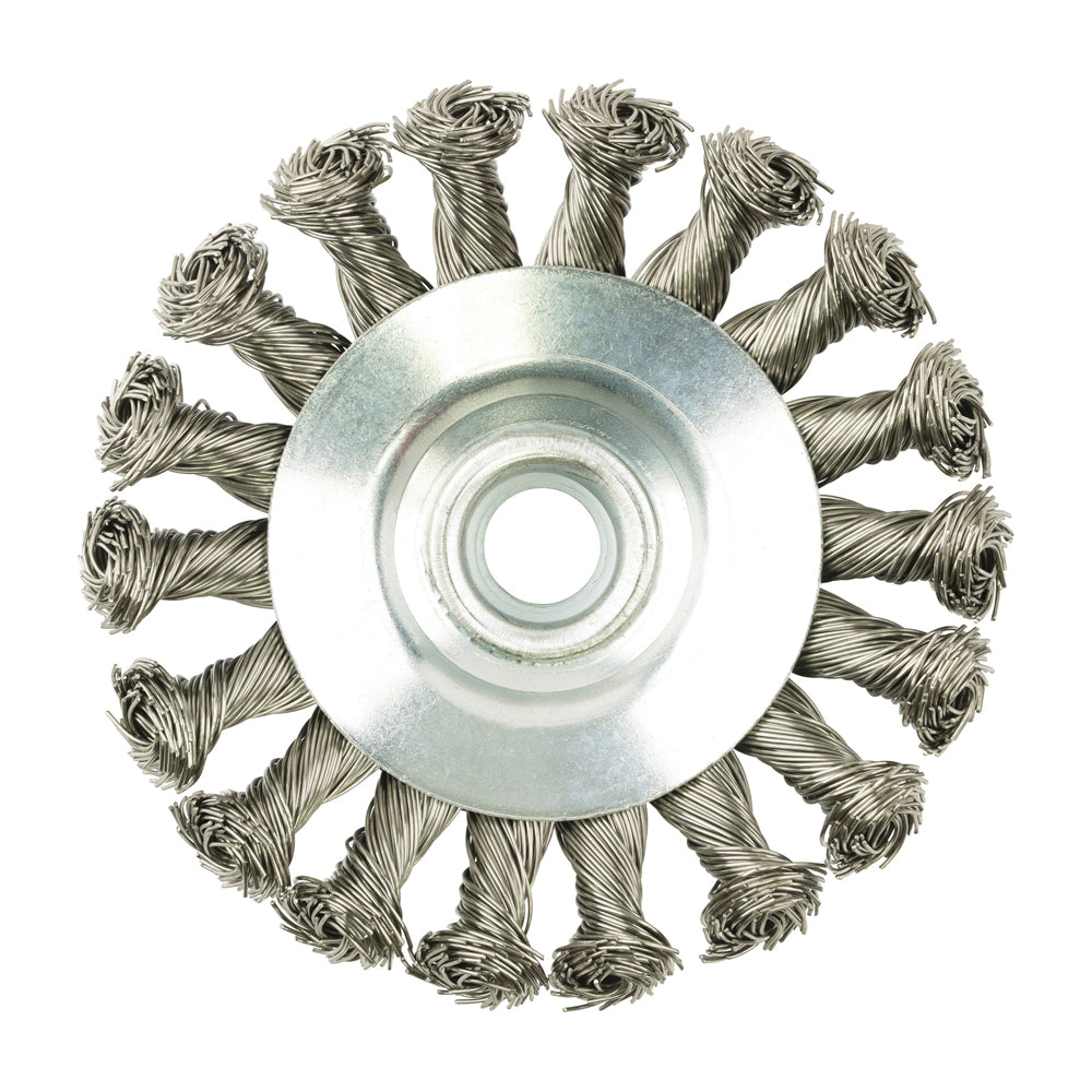 TIMCO Angle Grinder Bevel Brush Twisted Knot Stainless Steel - 100mm - Image