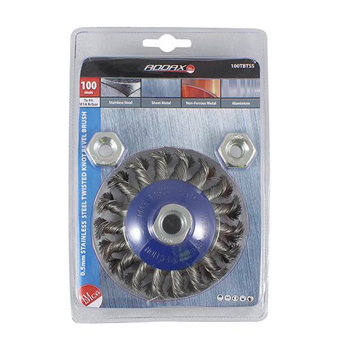 TIMCO Angle Grinder Bevel Brush Twisted Knot Stainless Steel - 100mm - Image
