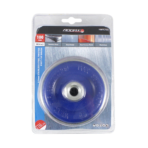 TIMCO Angle Grinder Cup Brush Twisted Knot Stainless Steel - 100mm - Image