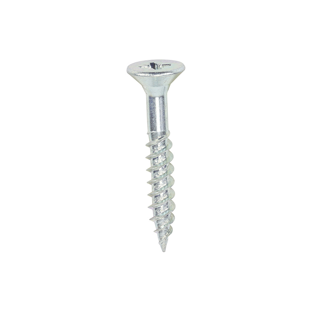 TIMCO Twin-Threaded Countersunk Silver Woodscrews - 10 x 1 1/4 - Image
