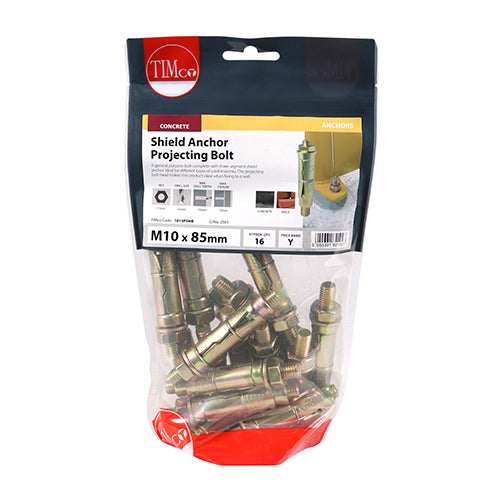 TIMCO Shield Anchors Projecting Bolt Gold - M10:15P (M10 x 85) - Image
