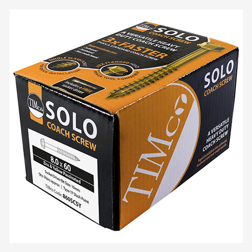 TIMCO Solo Advanced Hex Head Gold Coach Woodscrews - 10.0 x 40 - Image