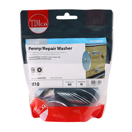 TIMCO Penny / Repair Washers DIN9054 Silver - M10 x 40 - Image