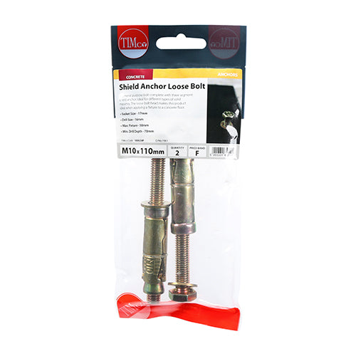 TIMCO Shield Anchors Loose Bolt Gold - M10:50L (M10 x 110) - Image