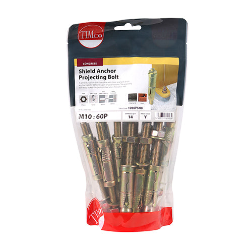 TIMCO Shield Anchors Projecting Bolt Gold - M10:60P (M10 x 130) - Image