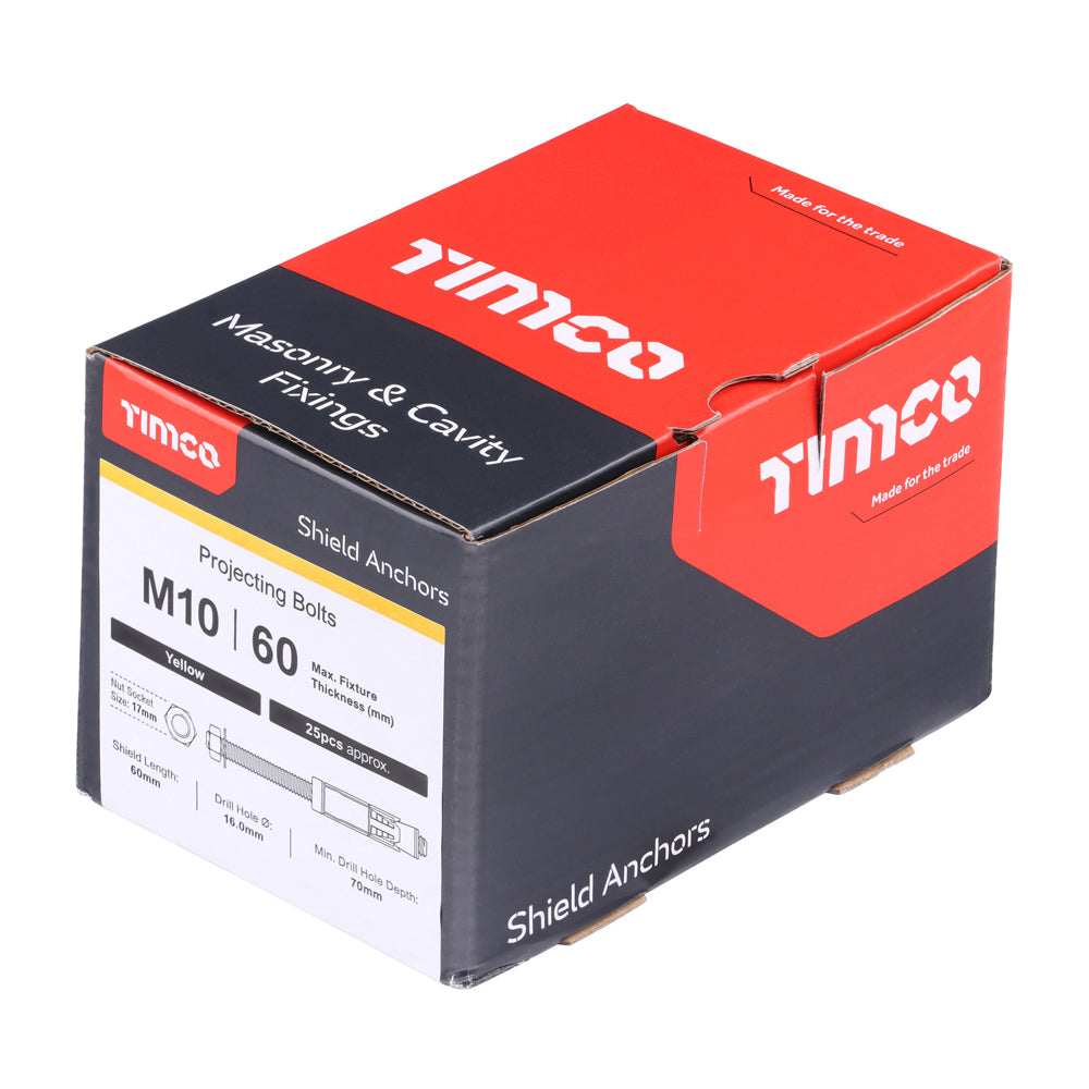 TIMCO Shield Anchors Projecting Bolt Gold - M10:60P - Image