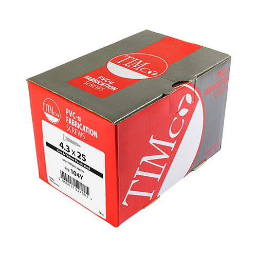 TIMCO Window Fabrication Screws Countersunk PH High-Low Thread Slash Point Yellow - 4.8 x 25 - Image