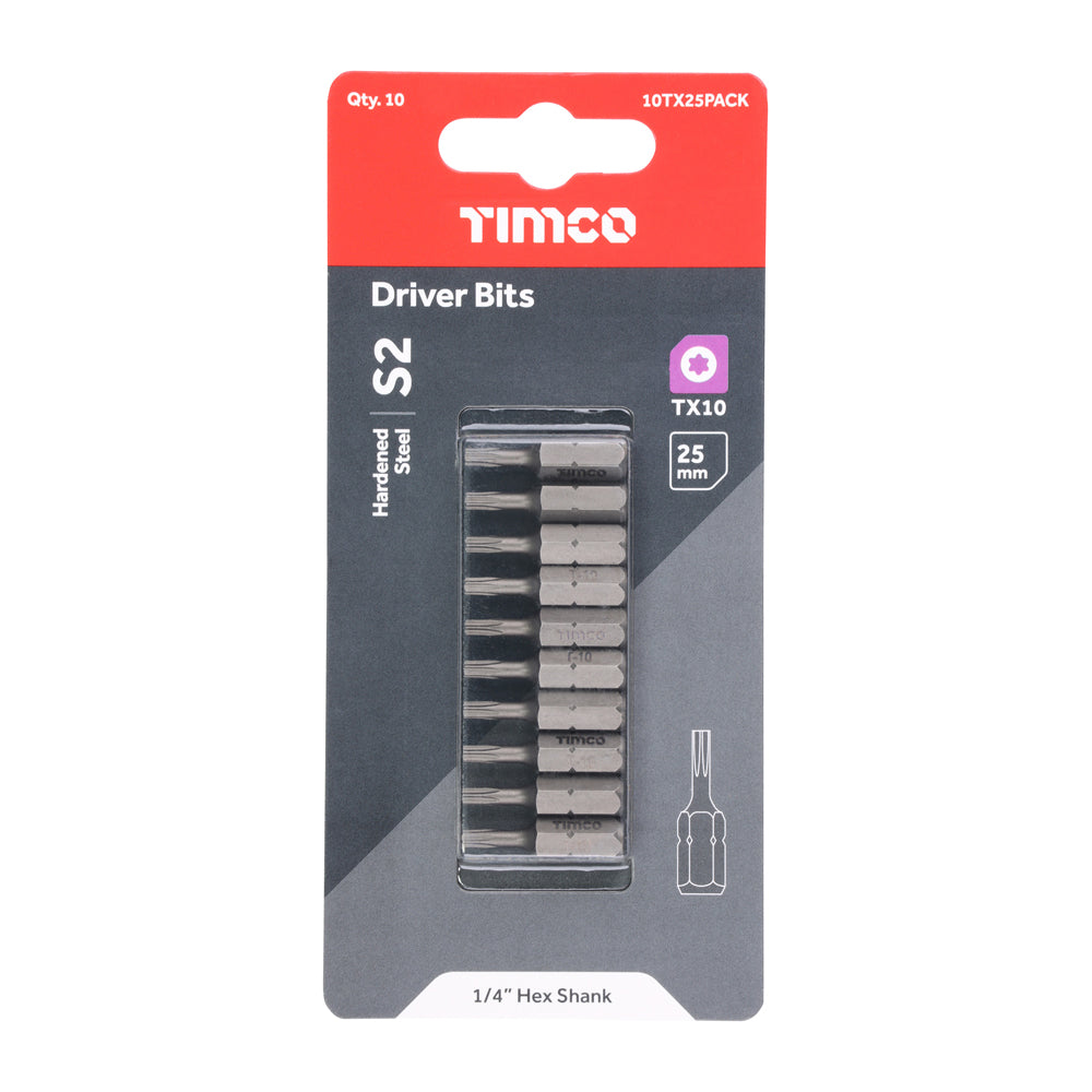 TIMCO TX Drive Driver Bit S2 Grey - TX10 x 25 - Image