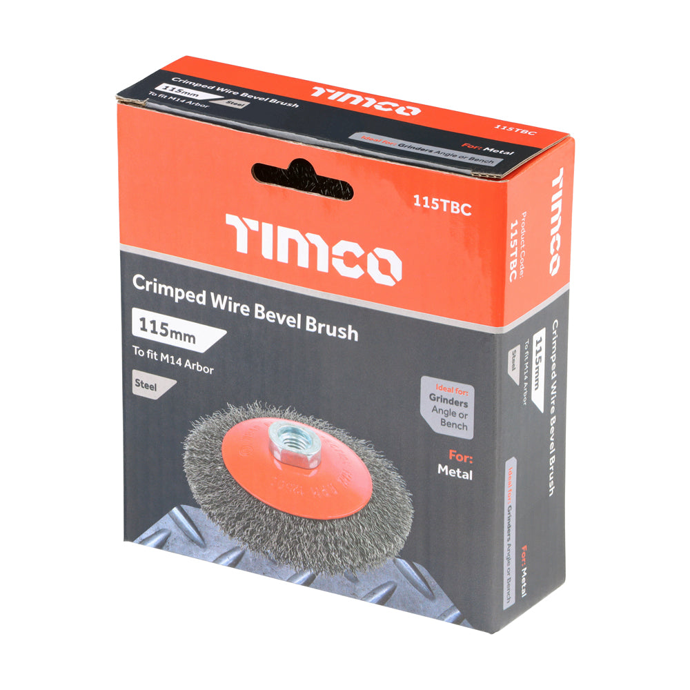 TIMCO Angle Grinder Bevel Brush Crimped Steel Wire - 115mm - Image